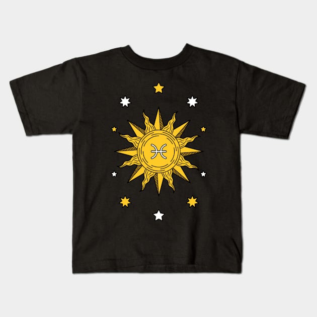 Pisces Sun - Astrology Zodiac Sign - Born in February and March Birthday Gift - Jupiter Tarot Card Kids T-Shirt by Ranggasme